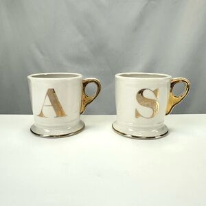 Anthropologie Letter Mugs Gold S A letter cups